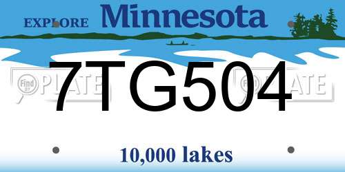 7TG504 Minnesota License Plate