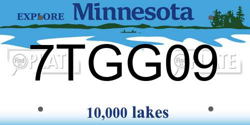 7TGG09 Minnesota License Plate