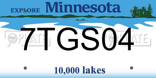 7TGS04 Minnesota License Plate