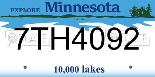 7TH4092 Minnesota License Plate