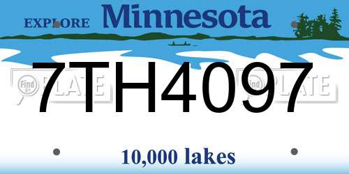 7TH4097 Minnesota License Plate
