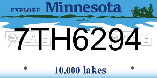 7TH6294 Minnesota License Plate