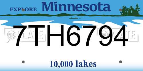 7TH6794 Minnesota License Plate