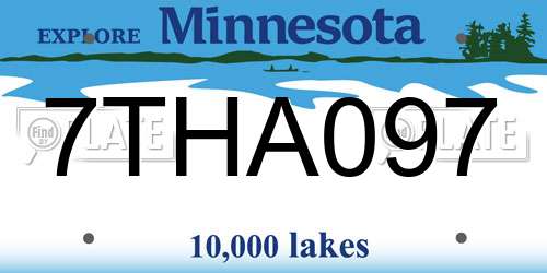 7THA097 Minnesota License Plate