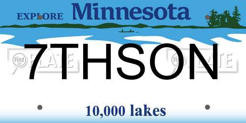 7THSON Minnesota License Plate