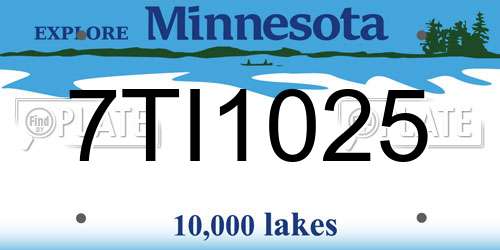 7TI1025 Minnesota License Plate