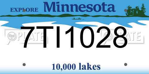 7TI1028 Minnesota License Plate