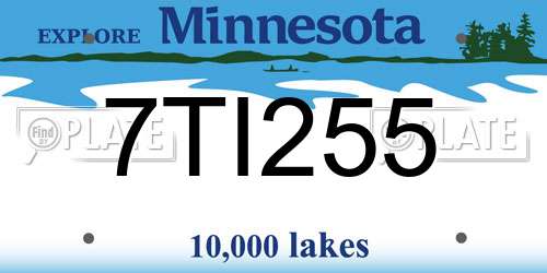 7TI255 Minnesota License Plate