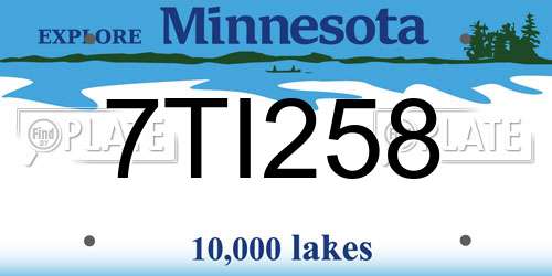 7TI258 Minnesota License Plate