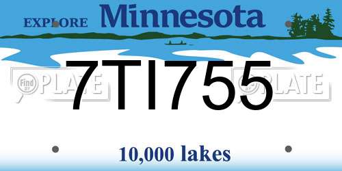 7TI755 Minnesota License Plate