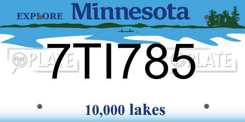 7TI785 Minnesota License Plate