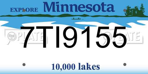 7TI9155 Minnesota License Plate