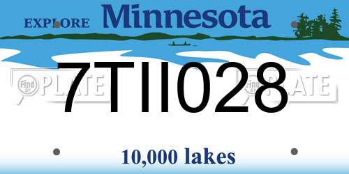 7TII028 Minnesota License Plate