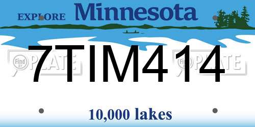 7TIM414 Minnesota License Plate