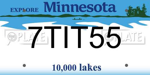 7TIT55 Minnesota License Plate