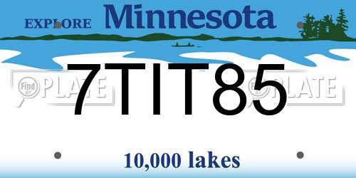 7TIT85 Minnesota License Plate