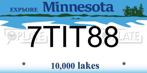 7TIT88 Minnesota License Plate
