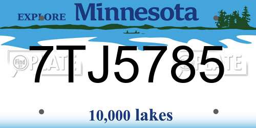 7TJ5785 Minnesota License Plate