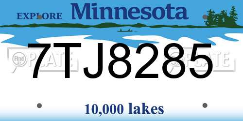 7TJ8285 Minnesota License Plate