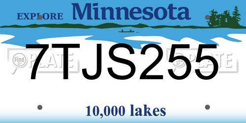 7TJS255 Minnesota License Plate