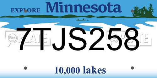 7TJS258 Minnesota License Plate