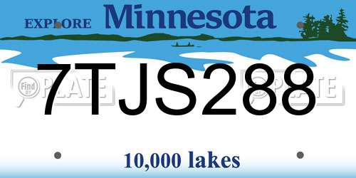 7TJS288 Minnesota License Plate