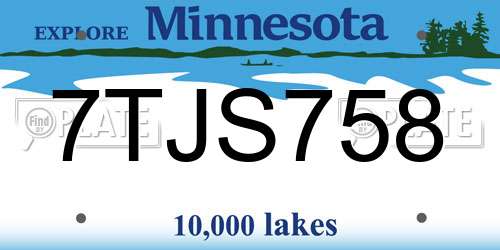 7TJS758 Minnesota License Plate