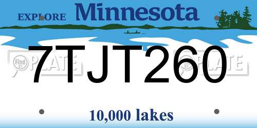 7TJT260 Minnesota License Plate