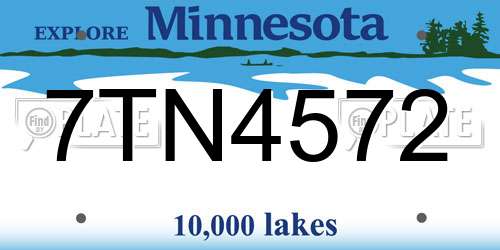 7TN4572 Minnesota License Plate
