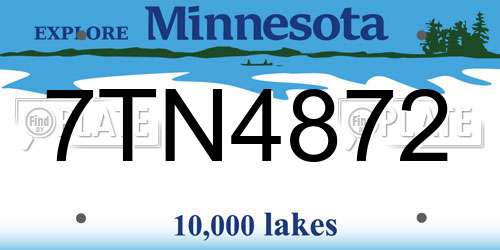 7TN4872 Minnesota License Plate