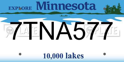 7TNA577 Minnesota License Plate