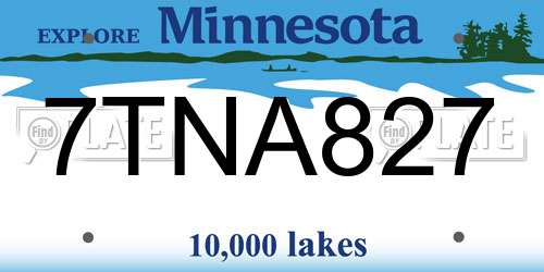 7TNA827 Minnesota License Plate