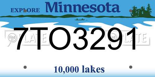 7TO3291 Minnesota License Plate