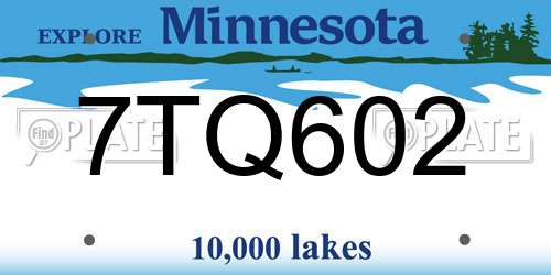 7TQ602 Minnesota License Plate