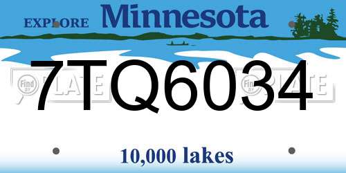 7TQ6034 Minnesota License Plate