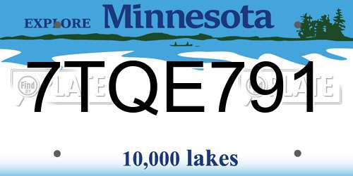7TQE791 Minnesota License Plate