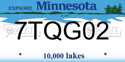 7TQG02 Minnesota License Plate