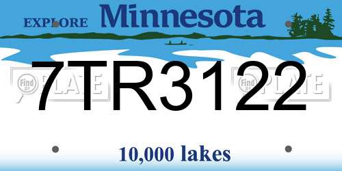 7TR3122 Minnesota License Plate