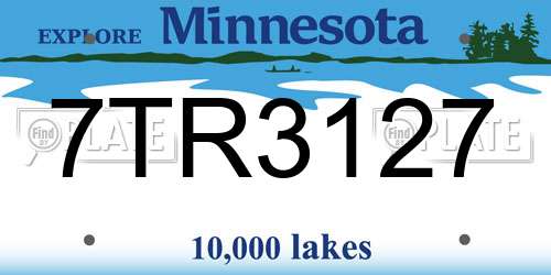 7TR3127 Minnesota License Plate