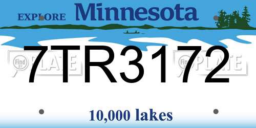 7TR3172 Minnesota License Plate