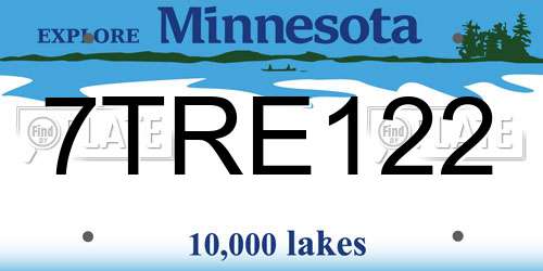 7TRE122 Minnesota License Plate