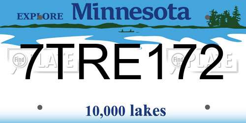 7TRE172 Minnesota License Plate