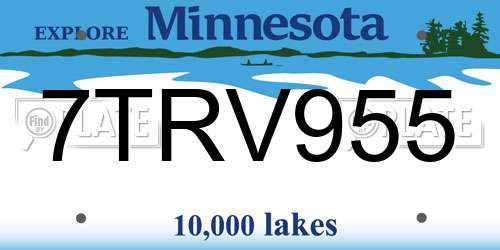 7TRV955 Minnesota License Plate