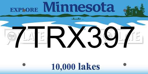 7TRX397 Minnesota License Plate