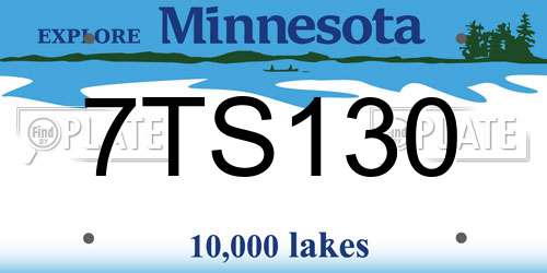 7TS130 Minnesota License Plate