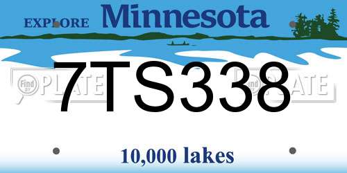 7TS338 Minnesota License Plate
