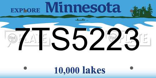 7TS5223 Minnesota License Plate
