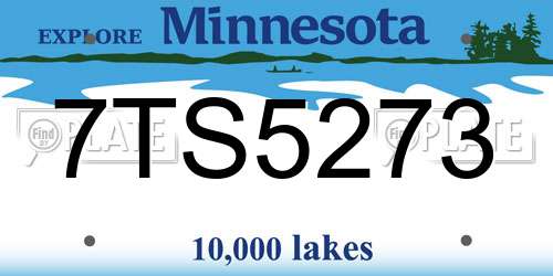 7TS5273 Minnesota License Plate