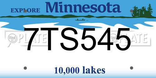 7TS545 Minnesota License Plate