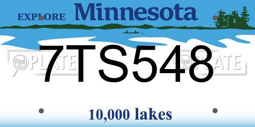 7TS548 Minnesota License Plate